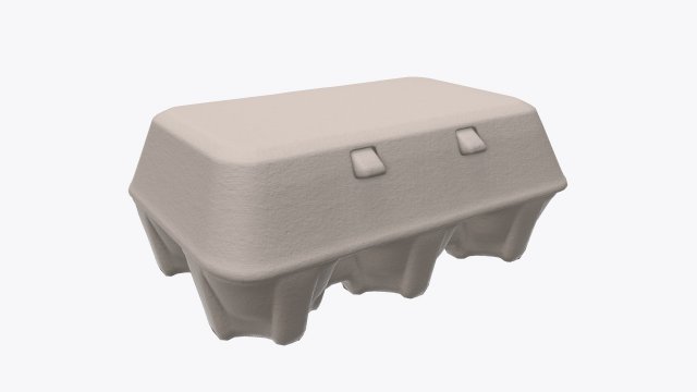 egg cardboard package for 6 eggs 3D Model .c4d .max .obj .3ds .fbx .stl .blend 