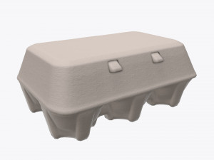 egg cardboard package for 6 eggs Modelo 3D