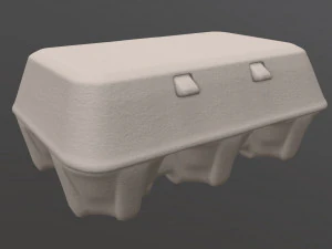 egg cardboard package for 6 eggs 3D Model