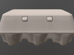 egg cardboard package for 6 eggs 3D Model