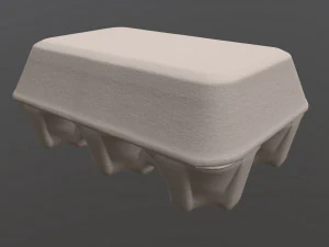 egg cardboard package for 6 eggs 3D Model