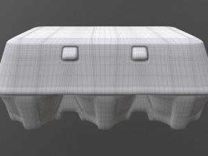 egg cardboard package for 6 eggs 3D Model