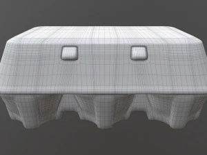 egg cardboard package for 6 eggs 3D Model