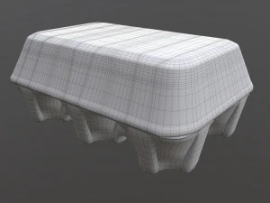 egg cardboard package for 6 eggs 3D Model