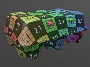 egg cardboard package for 6 eggs 3D Model