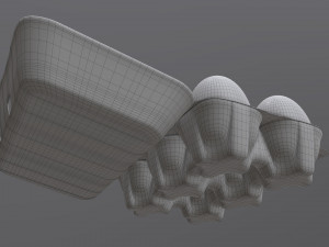 egg cardboard package for 6 eggs opened 3D-Modell