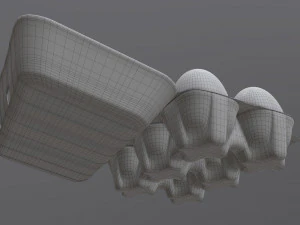 egg cardboard package for 6 eggs opened 3D Model