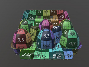 egg cardboard package for 6 eggs opened 3D-Modell