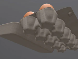 egg cardboard package for 10 eggs opened 3D Model