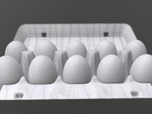 egg cardboard package for 10 eggs opened 3D 模型