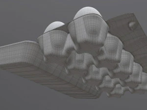 egg cardboard package for 10 eggs opened 3D Model