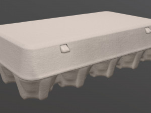 egg cardboard package for 15 eggs 3D Model