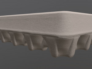 egg cardboard package for 15 eggs 3D Model