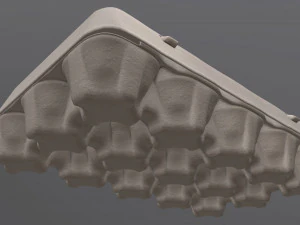 egg cardboard package for 15 eggs 3D Model