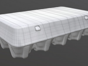 egg cardboard package for 15 eggs 3D Model