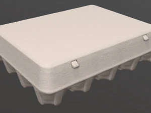 egg cardboard package for 20 eggs 3D Model