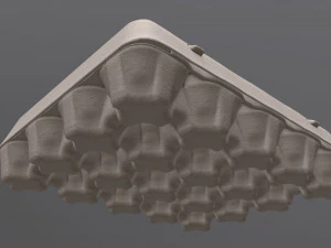 egg cardboard package for 20 eggs 3D Model
