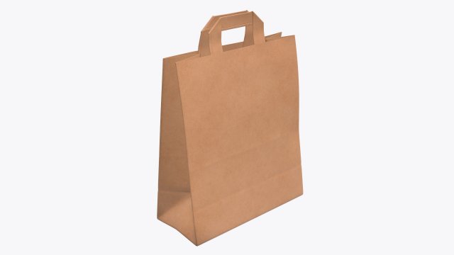 paper bag large with handle 3D Model .c4d .max .obj .3ds .fbx .stl .blend 