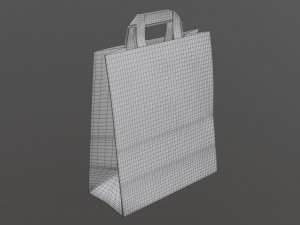 paper bag large with handle 3D Model