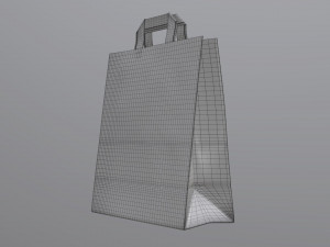 paper bag large with handle 3D Model