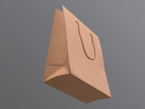 paper bag large with string handle Model 3D