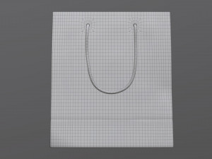 paper bag large with string handle Model 3D