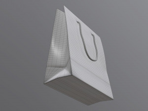 paper bag large with string handle Model 3D