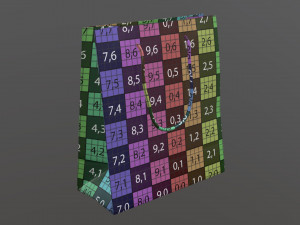 paper bag large with string handle Model 3D