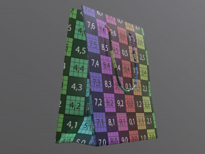 paper bag large with string handle Model 3D