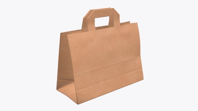 paper bag medium with handle 3D Model .c4d .max .obj .3ds .fbx .stl .blend 