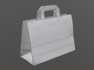paper bag medium with handle 3D Model