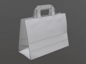 paper bag medium with handle 3D Model