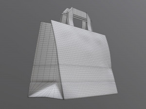 paper bag medium with handle 3D Model