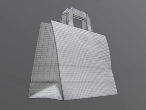 paper bag medium with handle 3D Model