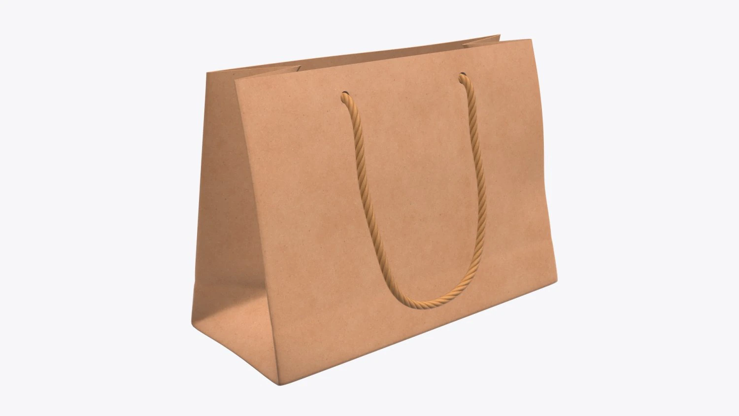 paper bag medium with string handle 3D Model .c4d .max .obj .3ds .fbx .stl .blend 