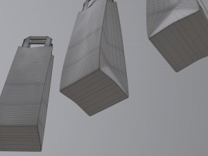 paper bag slim with handle 3D Model