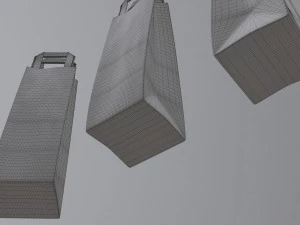 paper bag slim with handle 3D Model