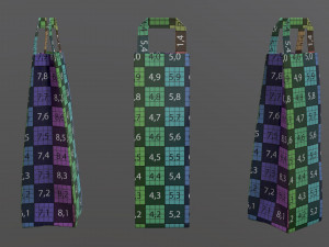 paper bag slim with handle 3D Model