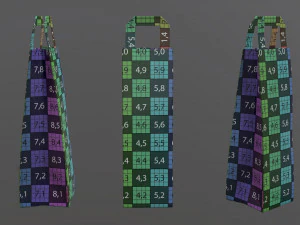 paper bag slim with handle 3D Model