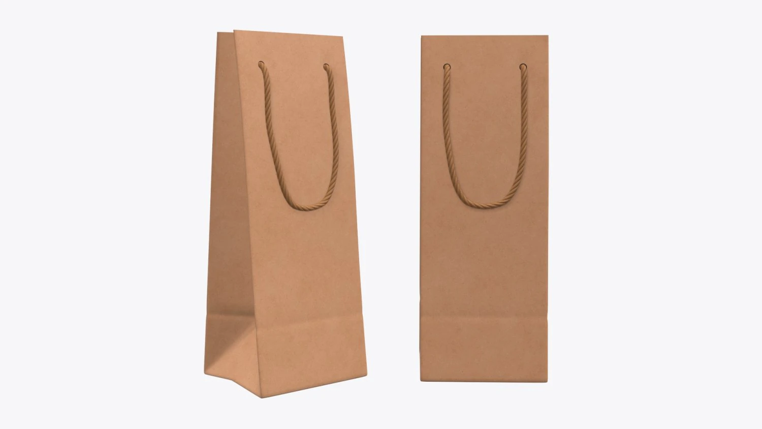 paper bag slim with string handle 01 3D Model .c4d .max .obj .3ds .fbx .stl .blend 