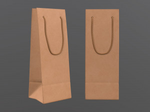 paper bag slim with string handle 01 Model 3D