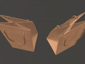paper bag slim with string handle 01 3D Model