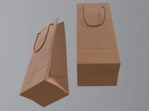 paper bag slim with string handle 01 3D Model