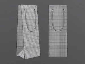 paper bag slim with string handle 01 3D Model