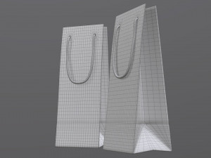 paper bag slim with string handle 01 Model 3D