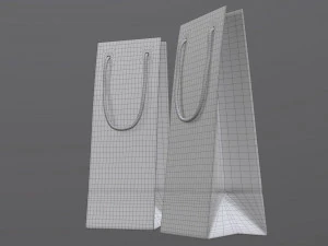 paper bag slim with string handle 01 3D Model