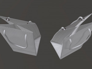 paper bag slim with string handle 01 Model 3D