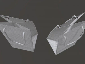 paper bag slim with string handle 01 3D Model