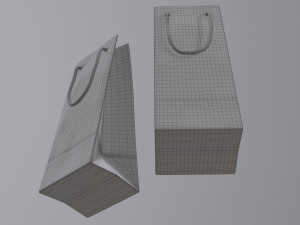 paper bag slim with string handle 01 Model 3D