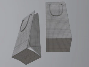 paper bag slim with string handle 01 3D Model